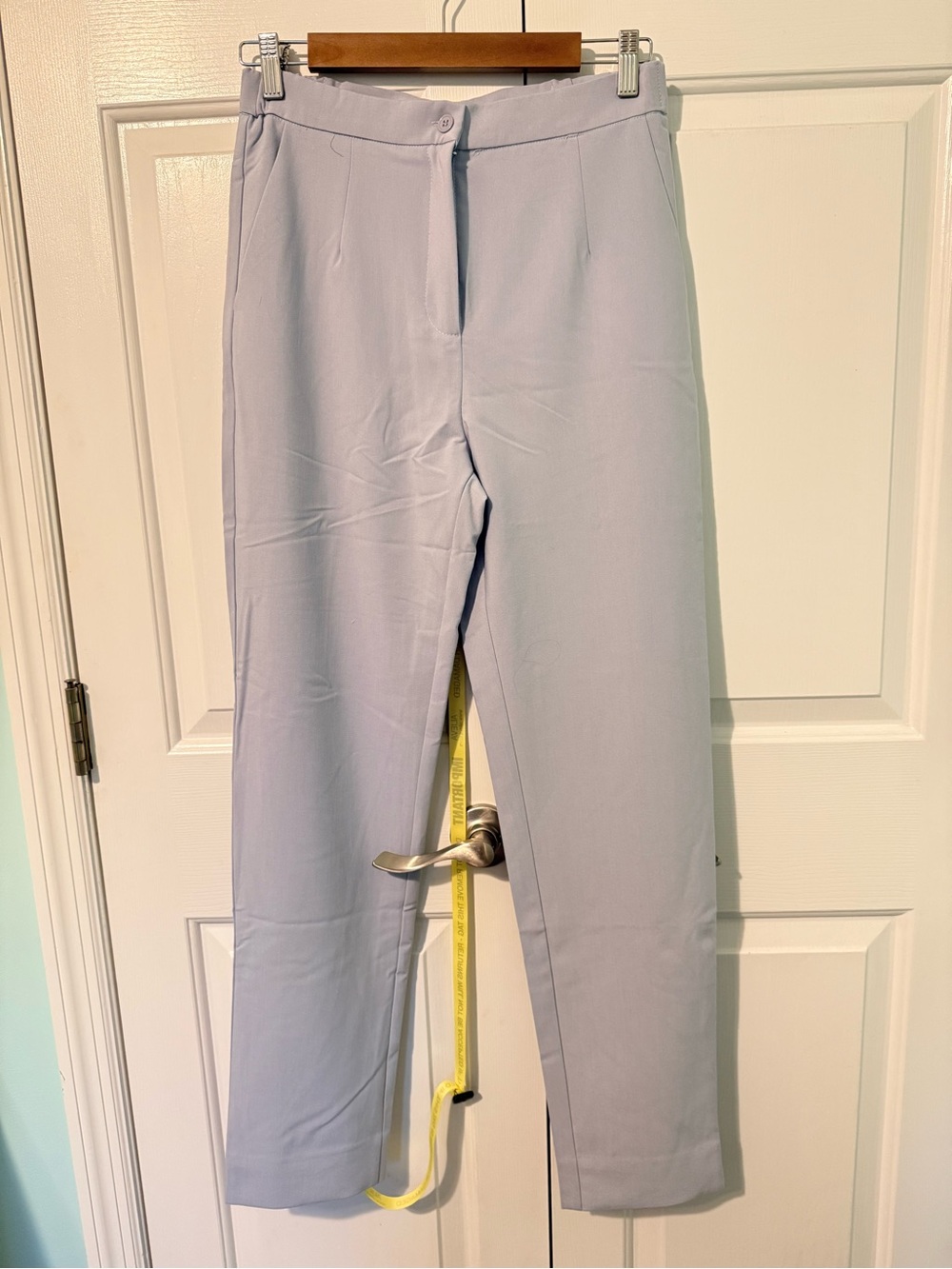 Women's Light Blue Straight-Leg Trousers